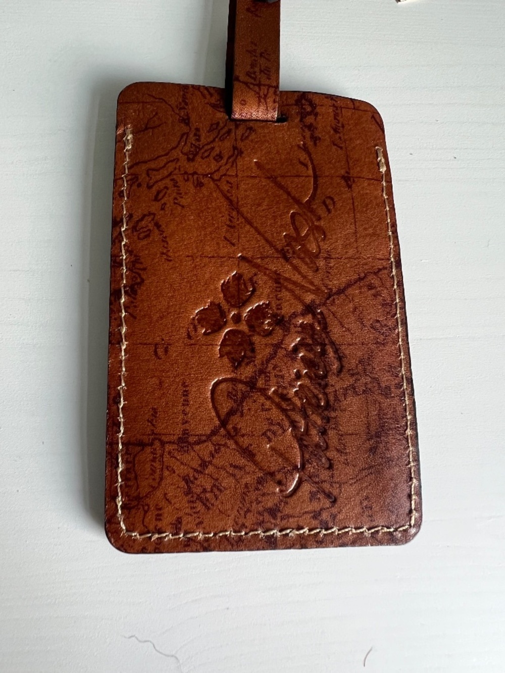 NWT Patricia Nash Bagagli Signature Map Luggage Tag in riot rust